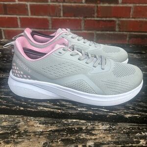 Bronax Women's Size 10 Wide Gray & Pink Wide Toe Box Road Running Shoes G6